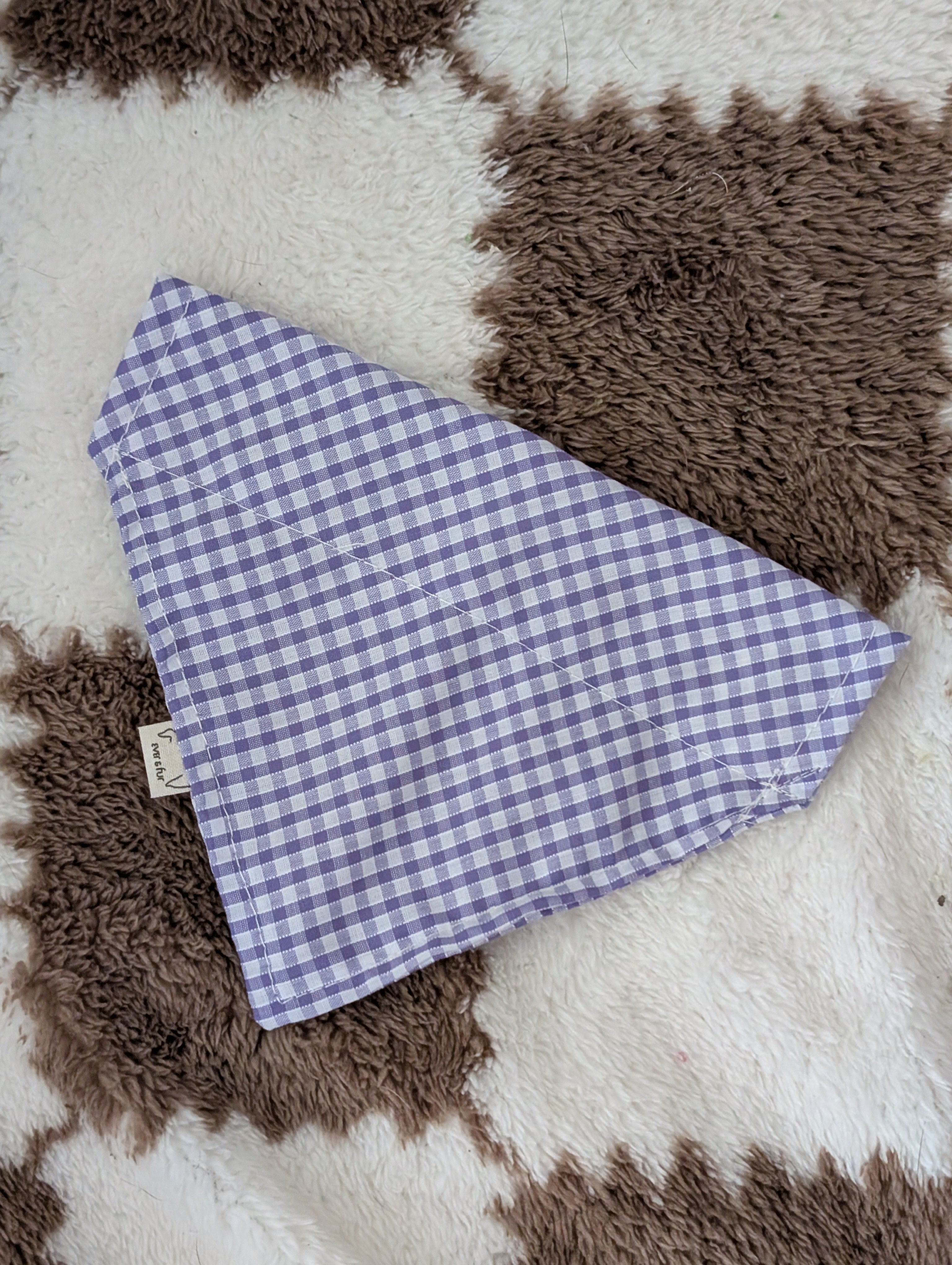 Lilac Gingham Over Collar Bandana